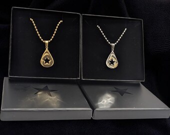 Conan Gray Necklace Teardrop and Star Pendant Ball Chain Earrings