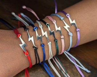 Lightning Bolt Hand Braided Adjustable Bracelets, Silver Gold Stainless Steel, Flash Thunder, Gift Ideas, Team, Wedding, Womens, Girls, Mens