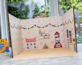 Download & Home Print Play set - " Playroom"  Ideal for Home Printing -A4 Paper Craft -  dollhouse, 3.75" Action Figures,