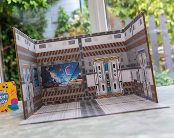 Download & Home Print Play set - "Space Ship"  Ideal for Home Printing -A4 Paper Craft -  dollhouse, 3.75" Action Figures,