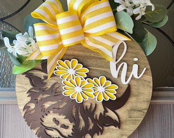 Highland Cow HI - Colgador de puerta