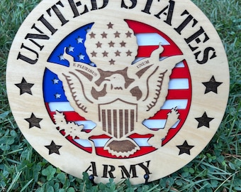The United States Army Wood Sign 3D Wall Art - Etsy