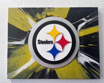 3D Spin Art Leinwand - Pittsburgh Steelers