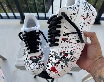 Custom splattered af1s shoes