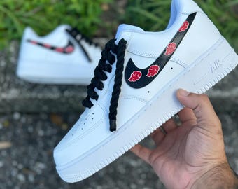 Nube de anime AF1 personalizada con cordones negros