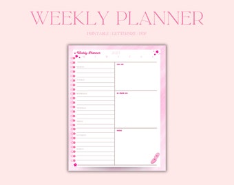 Piano Teacher Printable Planner Pink Floral Daily Weekly - Etsy
