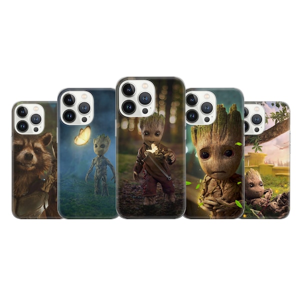 Coques Avengers Superhero Groot Cover pour iPhone 15 14 13 12 Pro 11 XR 8 7, Samsung S23 S22 A73 A53 A13 A14 S21 Fe S20, Pixel 8 7 6A