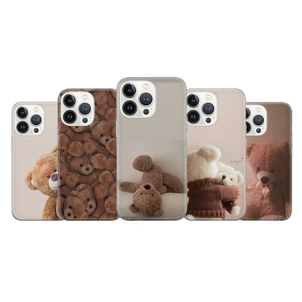 Süße Teddy Bär Handyhülle passend für iPhone 15 Pro Max, 14 Plus, 13, 12, 11, XR, XS & Samsung S23, S22, A54, A53, Pixel 8, 7