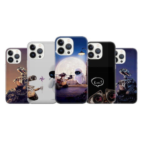 WALL-E Phone Case Robot Cover fit for iPhone 15 Pro Max, 14 Plus, 13, 12, 11, XR, XS & Samsung S23, S22, A54, A53, Pixel 8, 7