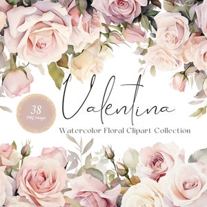 Dusty Rose Blumen Clipart Bündel, Blumen Ecke Rand, Blumen Rahmen png, Aquarell Blumen, Rose Clipart, Aquarell Clipart, Blumen png