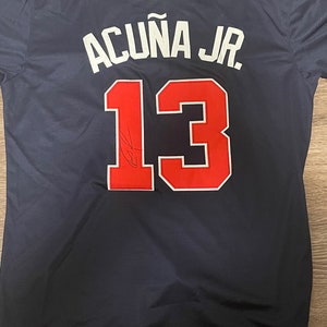 Nike, Shirts, Ronald Acuna Jr Gold Series Jersey World Series Ring