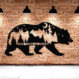 Grizzly Bear Metal Wall Art: Yellowstone, Grand Teton