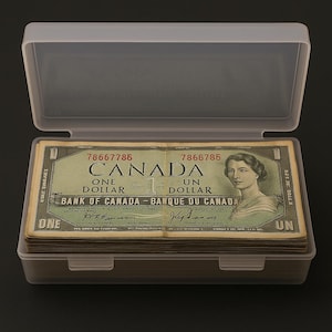 Banconota da 1 dollaro canadese del 1954 – Regina Elisabetta II – Circolata – Valuta da collezione d'epoca