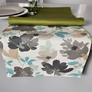 Floral Table Runner, Spring  Table Runner,| Elegant Home Decor,  Cotton Table Runner,  Summer Home Decor, Housewarming Gift