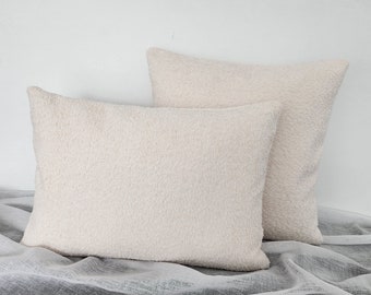 Teddy Plush Pillow Cover | Neutral Cream Home Decor