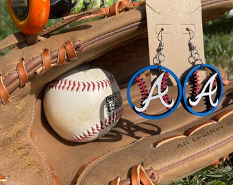 Hand painted Atlanta Braves earrings