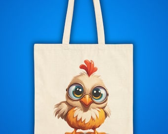 Chicken Canvas Tote Bag, Funny Chicken Bag, Cute Chicken Shopping Bag, Unique Chicken Gifts, Chicken Lovers Gifts, Animal Lovers Bag
