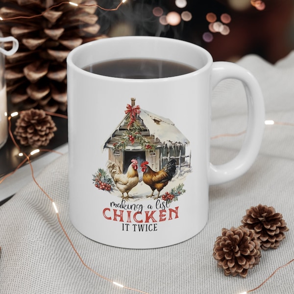 Christmas Chicken Coffee Mug, Best Selling Item, Most Popular Mug, Christmas Chicken Coffee Cup, Trending on Etsy, Unique Cute Chicken Gift