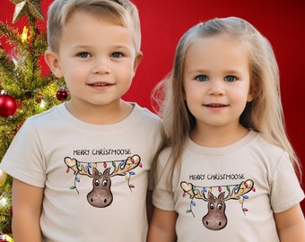 Toddler Christmas Shirt, Kid's Christmas Moose Shirt, Funny Kid's Christmas Shirt, Cute Toddler Christmas Tee Shirt, Toddler Moose Shirt