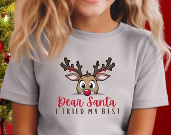 Youth Santa Shirt, Funny Kids Christmas Dear Santa Shirt, Cute Christmas Reindeer Shirt, Kid Christmas Reindeer Shirt, Christmas Shirt Child