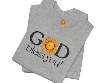 God Bless You Shirt, Christian Shirt, Church Shirt, Bible Verse Shirt, Ministry Apparel, Gift for Woman, Birthday Gift for Mom, Faith Shirt