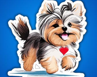 Yorkie Lovers Stickers, Dog Lovers Stickers, Cute Dog Indoor Stickers, Teacup Yorkie Stickers, Funny Stickers, Cute Dog Stickers for Dog Mom