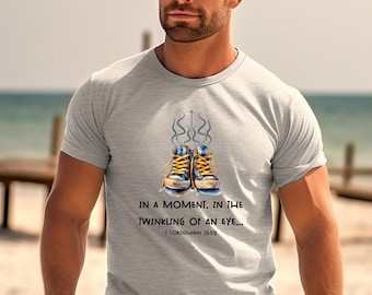 In a Moment, In the Twinkling of an Eye Tee Shirt Gildan 2000 Unisex I Corinthians 15 52 Popular Men's Christian Shirt Church Best Selling