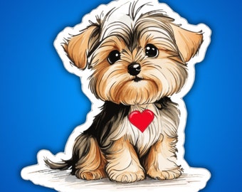 Yorkie Lovers Stickers, Dog Lovers Stickers, Cute Dog Indoor Stickers, Teacup Yorkie Stickers, Funny Stickers, Cute Dog Stickers for Dog Mom