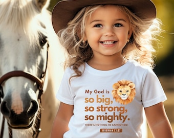 Toddler Christian Shirt Kid God Lion Cute Child Christian Shirt Toddler Bible Verse Popular Christian Shirt Best Selling Shirt for Child