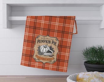 Pumpkin Pie Kitchen Towel, Fall Harvest Kitchen Towel, Cute Fall Gifts, Autumn Fall Housewarming Gifts, Gifts for Mom, Fall Pumpkins Gifts