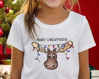 Kid's Christmas Shirt, Christmas Moose Kid's Shirt, Funny Kid's Shirt, Youth Christmas Shirt, Kid's Cute Christmas Shirt, Funny Youth Shirt