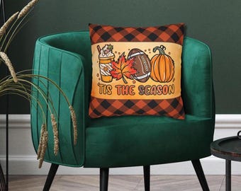 Tis The Season Pillowcase, Fall Pumpkins Pillow, Fall Latte Pillow, Fall Football Season Gifts, Fall Pumpkins Home Decor, Cute Pumpkin Spice