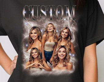 Custom Bootleg Rap Tee, Custom Photo Shirt, Shirt With Girlfriend Face, Custom Boyfriend Tee, Personalized Valentine Gift, Birthday Party