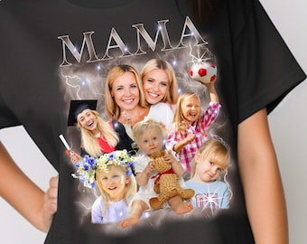 Camisa de mamá con foto personalizada, camisa de mamá de rap pirata personalizada, camisa de mamá con fotos de cara de niño, camiseta de mamá personalizada, regalos personalizados de mamá, foto de mamá