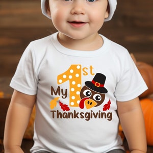 Thanksgiving Baby Shirt, First Thanksgiving Baby Turkey Bodysuit, Cute Thanksgiving Toddler Tshirt, Little Turkey Shirt for Kids, Kids Shirt