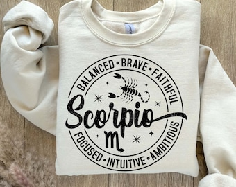 Zodiac Astrology Sweatshirt, Custom Horoscope Shirt, Scorpio Birthday Gifts, Zodiac Scorpio Shirt, Birthday Gift for Scorpio , Astrology Tee