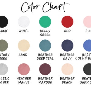 Puede incluir: Carta de colores que muestra 15 colores diferentes de tela. Los colores son: negro, blanco, verde kelly, rojo, rosa, verde militar, arena, azul profundo jaspeado, azul marino jaspeado, azul columbia jaspeado, gris jaspeado atl&eacute;tico, malva jaspeado, granate jaspeado, melocot&oacute;n jaspeado y gris oscuro jaspeado.