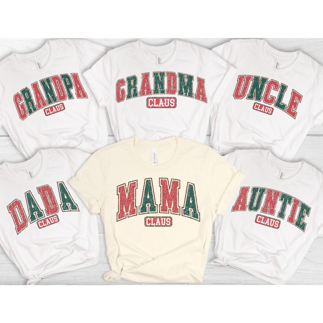 Family Mama Claus Christmas Sweatshirt, Grandpa Grandma Claus Shirt ...
