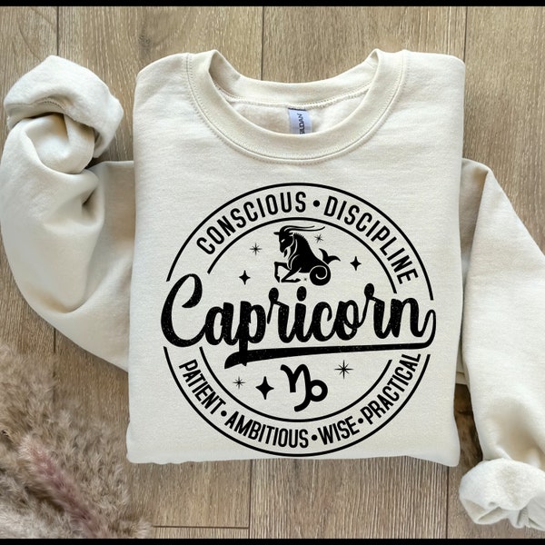 Zodiac Astrology Sweatshirt, Custom Horoscope Shirt, Capricorn Birthday Gifts, Zodiac Capricorn Shirt, Birthday Gift for Capricorn,Astrology