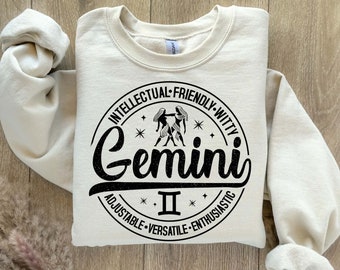 Zodiac Astrology Sweatshirt, Custom Horoscope Shirt, Gemini Birthday Gifts, Zodiac Gemini Shirt, Birthday Gift for Gemini, Astrology Lovers