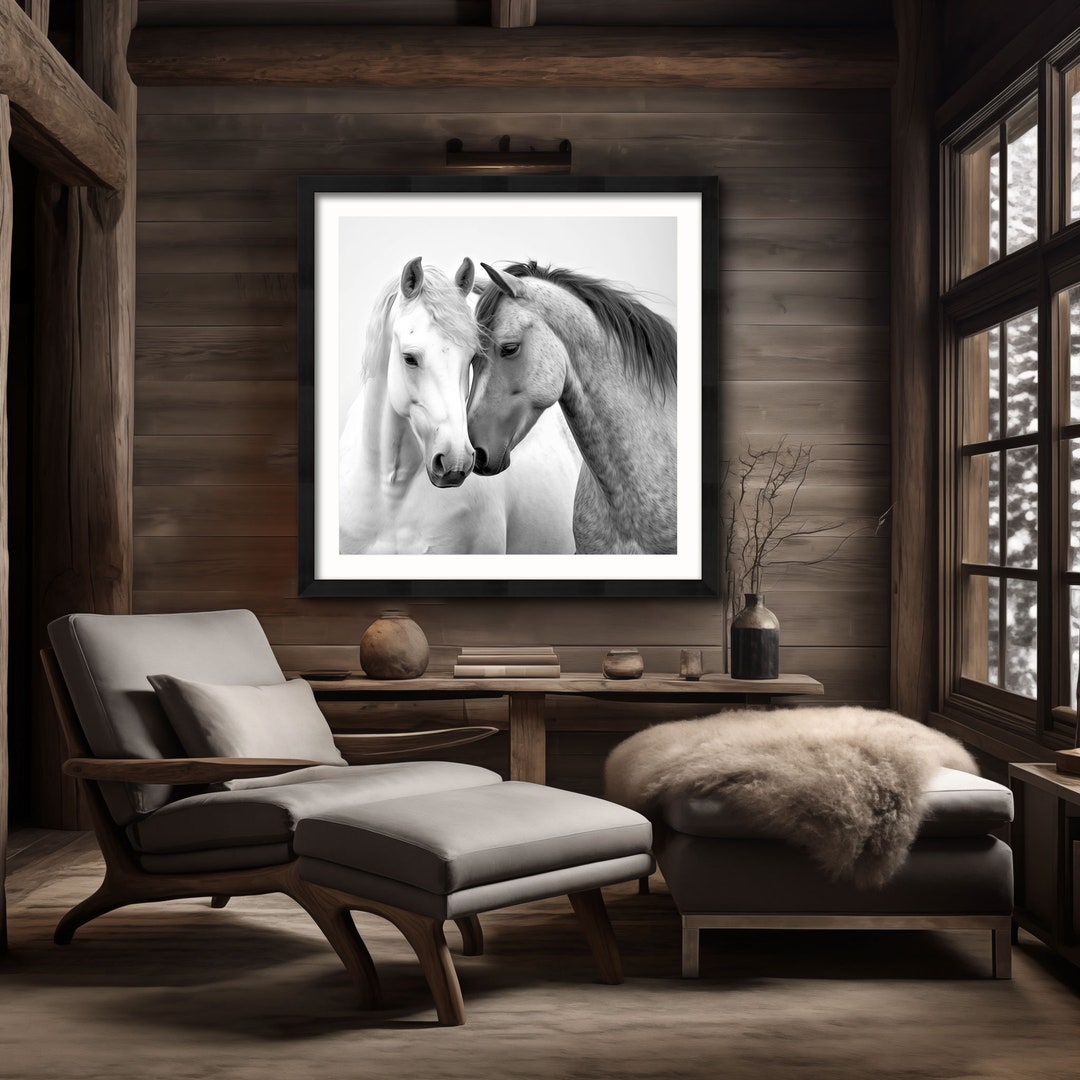 Wild Horses Framed Photograph: Black and White Western Ranch Art - Etsy