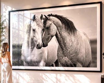 Western Stallion & Mare Horse Photo: Framed Equine Art Print
