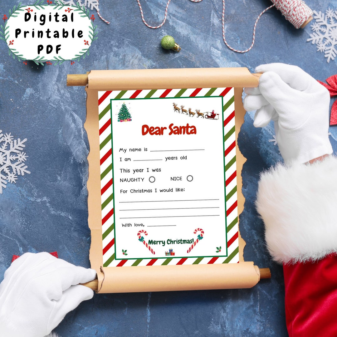 Letter to Santa, Letters to Santa, Printable Christmas Letter, Santa ...