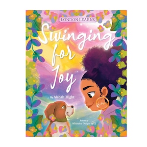 Livre pour enfants, cadeau de Noël, cadeau d'anniversaire, fille noire et chien, dédicace personnalisée, auteur signé, Swinging for Joy, couverture rigide