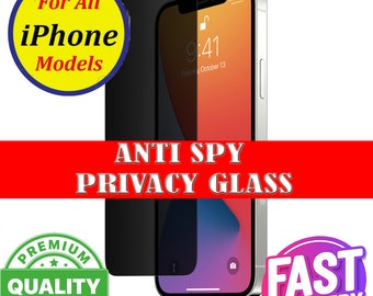 1X Privacy/AntiSpy Displayschutzfolie aus gehärtetem Glas iPhone 15 14 13 12 11 Pro Max Mini XR X XS SE2 8 7 Plus