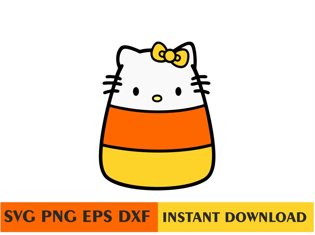 Halloween Candy Corn Hellokitty Kawaii Kitty Svg Kawaii Etsy