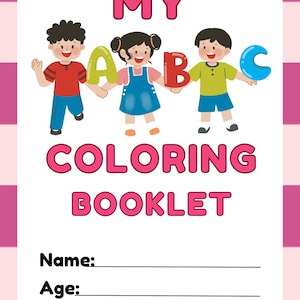 My First ABc Book Printable PDF  ,PNG Alphabet Book for Baby Shower Baby Alphabet Learning Book  ,ABC Book for Kids, kid&#39;s learning