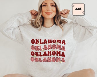 Retro Oklahoma Game Day Sweatshirt, Sooners College Football Shirt, Boomer Sooner Groovy Crewneck, Football Lovers Sweater, Oklahoma Shirt