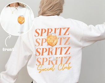 Aperol Spritz Social Club Sweatshirt | Aperitivo Social Club Sweater | Campari Aperol Spritz Cocktail Lover | Signature Cocktail | Girl Trip