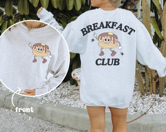 Breakfast Club Sweatshirt, Retro Brunch Pancake Sweater, Pancake Sweatshirt, Foodie Shirt, Aesthetic Breakfast Shirt, Brunch Crewneck